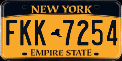 NY license plate FKK7254