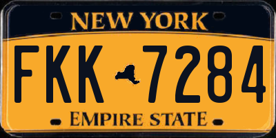 NY license plate FKK7284