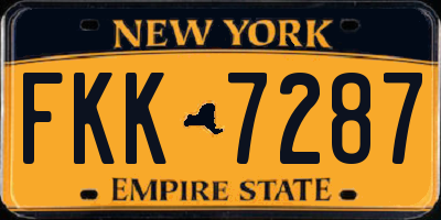 NY license plate FKK7287