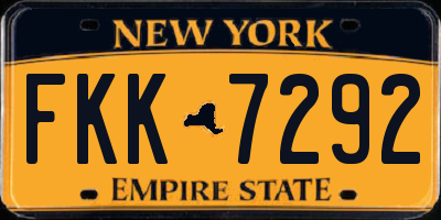 NY license plate FKK7292