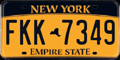 NY license plate FKK7349