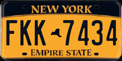 NY license plate FKK7434