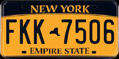 NY license plate FKK7506