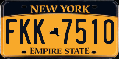 NY license plate FKK7510