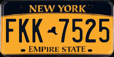 NY license plate FKK7525