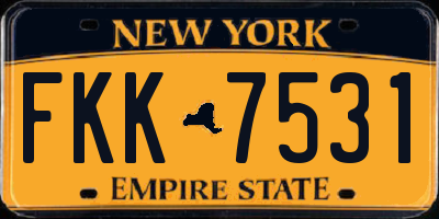 NY license plate FKK7531