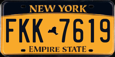 NY license plate FKK7619