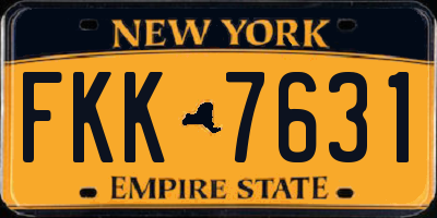 NY license plate FKK7631