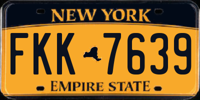 NY license plate FKK7639