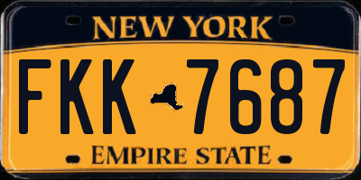NY license plate FKK7687