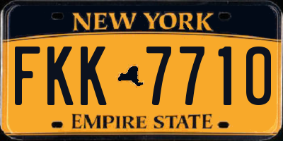 NY license plate FKK7710