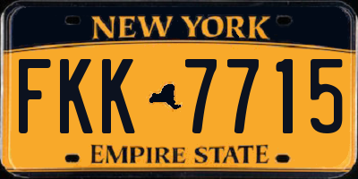 NY license plate FKK7715