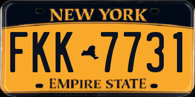 NY license plate FKK7731