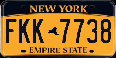 NY license plate FKK7738