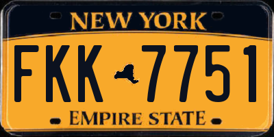 NY license plate FKK7751