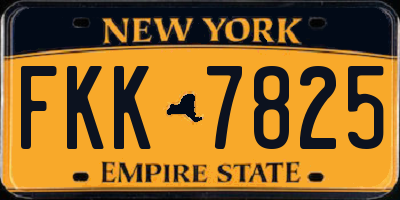 NY license plate FKK7825