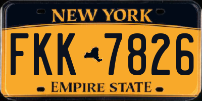 NY license plate FKK7826