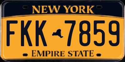 NY license plate FKK7859