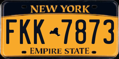 NY license plate FKK7873