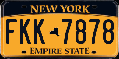 NY license plate FKK7878