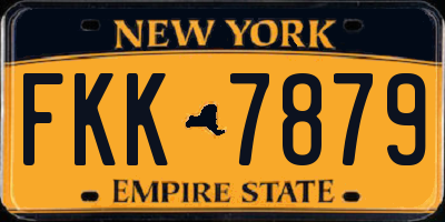 NY license plate FKK7879