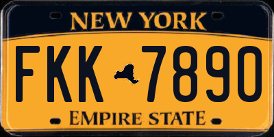 NY license plate FKK7890