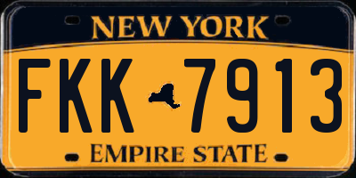 NY license plate FKK7913