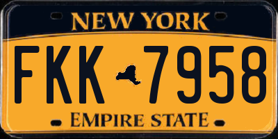 NY license plate FKK7958