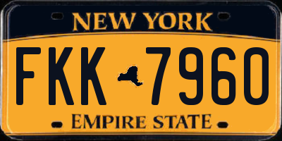 NY license plate FKK7960
