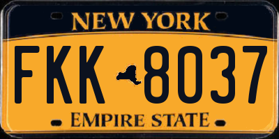 NY license plate FKK8037