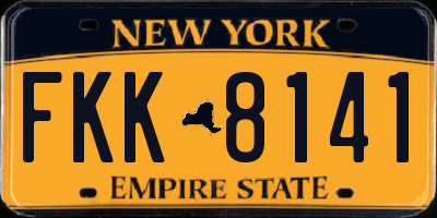 NY license plate FKK8141