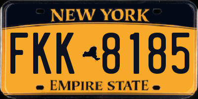 NY license plate FKK8185