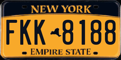 NY license plate FKK8188
