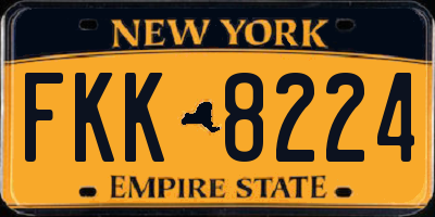 NY license plate FKK8224