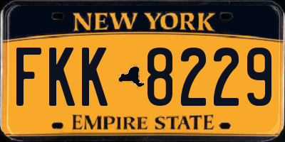 NY license plate FKK8229