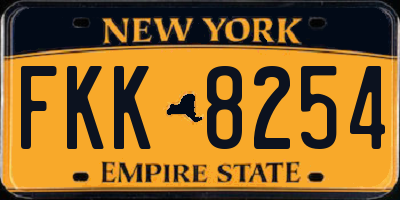NY license plate FKK8254
