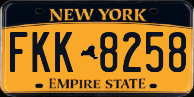 NY license plate FKK8258
