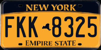 NY license plate FKK8325