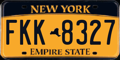 NY license plate FKK8327