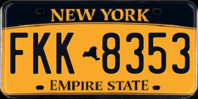 NY license plate FKK8353