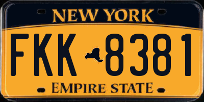 NY license plate FKK8381
