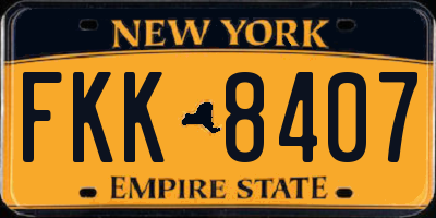 NY license plate FKK8407
