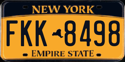NY license plate FKK8498