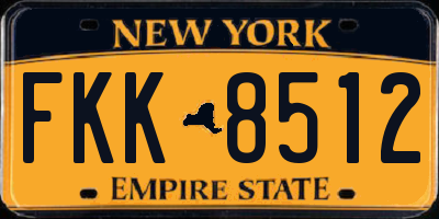 NY license plate FKK8512