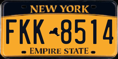 NY license plate FKK8514
