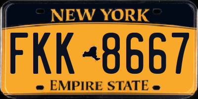 NY license plate FKK8667