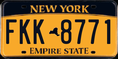 NY license plate FKK8771