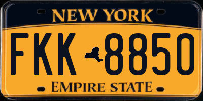 NY license plate FKK8850