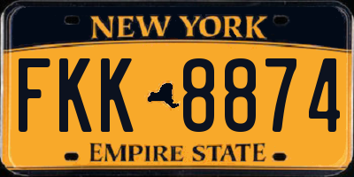 NY license plate FKK8874