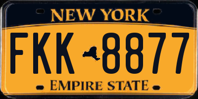 NY license plate FKK8877